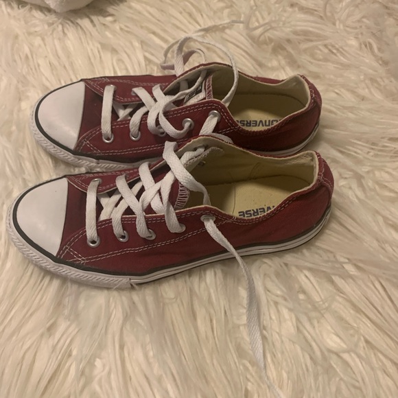 Deep red converse! Size:3 worn once! - Picture 2 of 3